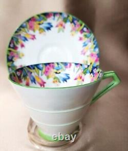 ART DECO Antique Tea Cup and Saucer Royal PARAGON English Bone China, Rare Set