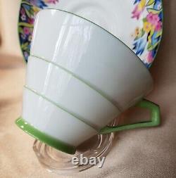 ART DECO Antique Tea Cup and Saucer Royal PARAGON English Bone China, Rare Set