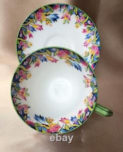 ART DECO Antique Tea Cup and Saucer Royal PARAGON English Bone China, Rare Set
