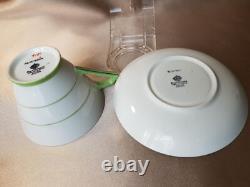 ART DECO Antique Tea Cup and Saucer Royal PARAGON English Bone China, Rare Set