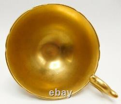 AYNSLEY England ORCHARD FRUIT GOLD TEA CUP & SAUCER N. Brunt & D. Jones