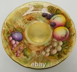 AYNSLEY England ORCHARD FRUIT GOLD TEA CUP & SAUCER N. Brunt & D. Jones