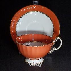 AYNSLEY FRUIT RED TEA CUP & SAUCER, Hand Painted, J. Jones, England