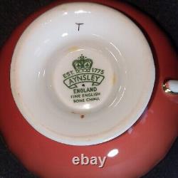 AYNSLEY FRUIT RED TEA CUP & SAUCER, Hand Painted, J. Jones, England