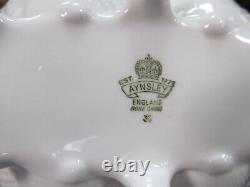 AYNSLEY Rare pink rose gold gilt footed bowl embossed shell base 1920s England