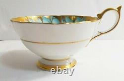 AYNSLEY Vintage Bone China Chrysanthemum Butterfly Gold Teacup & Saucer Set HTF