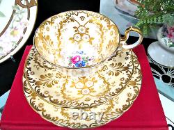 AYNSLEY tea cup & saucer pink floral chintz gold teacup 1920s England trio