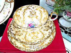 AYNSLEY tea cup & saucer pink floral chintz gold teacup 1920s England trio
