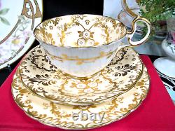 AYNSLEY tea cup & saucer pink floral chintz gold teacup 1920s England trio