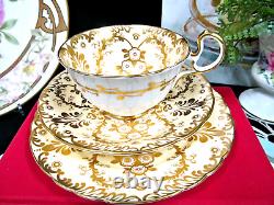 AYNSLEY tea cup & saucer pink floral chintz gold teacup 1920s England trio