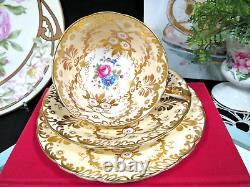 AYNSLEY tea cup & saucer pink floral chintz gold teacup 1920s England trio