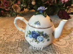 A NIB Royal Albert Moonlight Rose Stackable Teapot, Teacup & Saucer