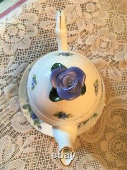 A NIB Royal Albert Moonlight Rose Stackable Teapot, Teacup & Saucer