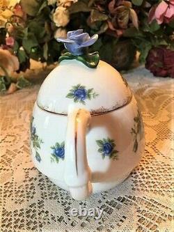 A NIB Royal Albert Moonlight Rose Stackable Teapot, Teacup & Saucer