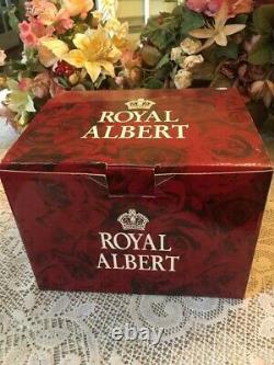 A NIB Royal Albert Moonlight Rose Stackable Teapot, Teacup & Saucer