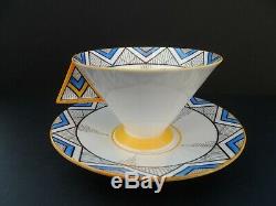 A stunning Shelley Art Deco Chevrons 11775 Vogue shape tea cup & saucer. C1930