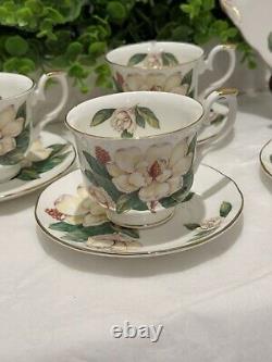 Allyn Nelson Tea Cup, Saucer & Plate Fine English Bone China Floral YellowithWhite