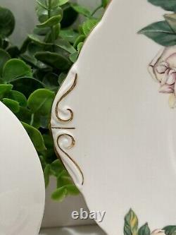 Allyn Nelson Tea Cup, Saucer & Plate Fine English Bone China Floral YellowithWhite