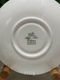 Allyn Nelson Tea Cup, Saucer & Plate Fine English Bone China Floral YellowithWhite