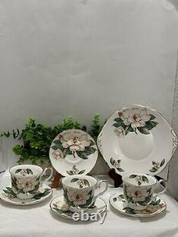 Allyn Nelson Tea Cup, Saucer & Plate Fine English Bone China Floral YellowithWhite