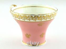 Ansley Beautiful Corset Shape Pastel Pink Gold Stencilling Teacup Saucer L058