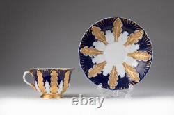 Antique 1815-1860 Germany MEISSEN Gilt Tea cup & saucer Marked 12.5 cm