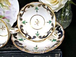 Antique 1830's Ridgway tea cup and saucer trio Cobalt blue & gold gilt teacup