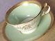Antique 1890's Foley England Green Gold Bone China Teacup Tea Cup And Saucer