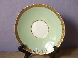 Antique 1890's Foley England green gold bone china teacup tea cup and saucer