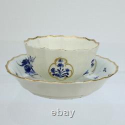 Antique 18C Worcester Tea Cup or Bowl & Saucer E. J. Sidebotham Collection PC