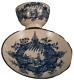 Antique 18thc Worcester Porcelain Blue & White Tea Cup & Saucer Porzellan Tasse