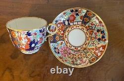Antique 18th 19th English George III Worcester Imari Porcelain Tea Cup & Saucer