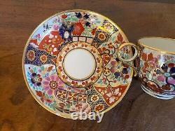 Antique 18th 19th English George III Worcester Imari Porcelain Tea Cup & Saucer