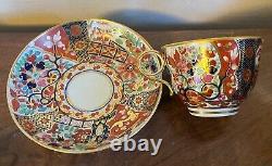 Antique 18th 19th English George III Worcester Imari Porcelain Tea Cup & Saucer