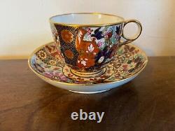 Antique 18th 19th English George III Worcester Imari Porcelain Tea Cup & Saucer