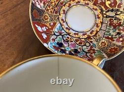 Antique 18th 19th English George III Worcester Imari Porcelain Tea Cup & Saucer