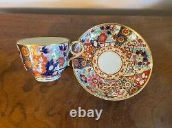 Antique 18th 19th English George III Worcester Imari Porcelain Tea Cup & Saucer