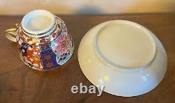 Antique 18th 19th English George III Worcester Imari Porcelain Tea Cup & Saucer