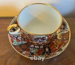 Antique 18th 19th English George III Worcester Imari Porcelain Tea Cup & Saucer