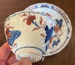 Antique 18th 19th c. English New Hall Porcelain Tea Cup & Saucer Chinese Imari