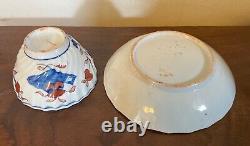 Antique 18th 19th c. English New Hall Porcelain Tea Cup & Saucer Chinese Imari