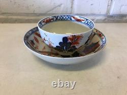 Antique 18th Century Lowestoft Tea Cup Bowl & Saucer Kakiemon Imari Style