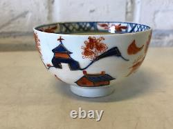 Antique 18th Century Lowestoft Tea Cup Bowl & Saucer Kakiemon Imari Style