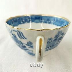 Antique 18th Century Tea Cup and Saucer Willow Pattern Possibly Caughley