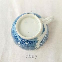 Antique 18th Century Tea Cup and Saucer Willow Pattern Possibly Caughley