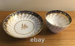 Antique 18th c. English George III New Hall Worcester Porcelain Tea Cup & Saucer