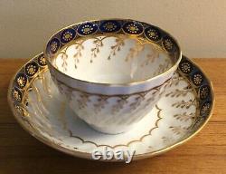 Antique 18th c. English George III New Hall Worcester Porcelain Tea Cup & Saucer