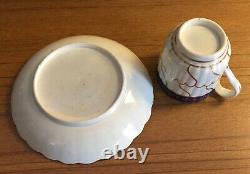 Antique 18th c. English George III New Hall Worcester Porcelain Tea Cup & Saucer