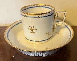 Antique 18th century Vienna Porcelain Tea Cup or Coffee Can & Saucer Sprig