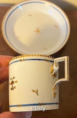 Antique 18th century Vienna Porcelain Tea Cup or Coffee Can & Saucer Sprig